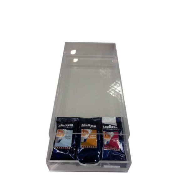 Portacapsule Iplan Coffee 21C Base con portacapsule Pluristandard in plexiglass per macchine da caffè