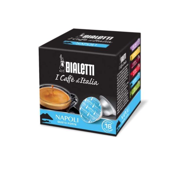 Confezione da 16 capsule originali Bialetti Napoli caffè dal gusto forte