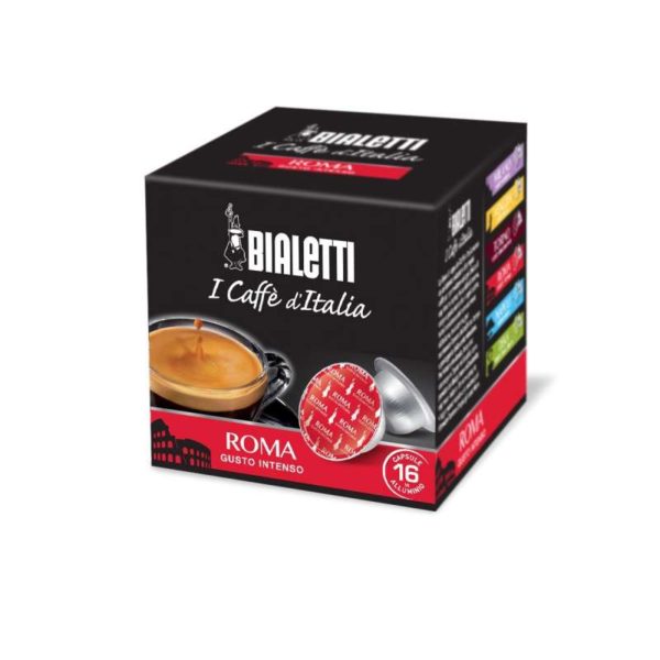 Confezione da 16 capsule originali Bialetti Roma caffè dal gusto intenso