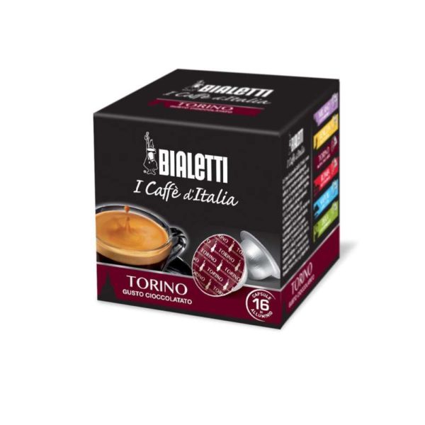 Confezione da 16 capsule originali Bialetti Torino caffè dal gusto cioccolatato