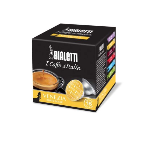 Confezione da 16 capsule originali Bialetti Venezia caffè dal gusto dolce