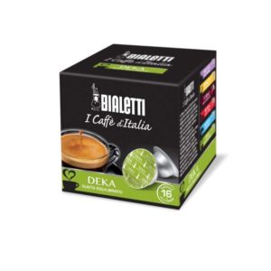 Confezione da 16 capsule originali Bialetti Deka caffè decaffeinato dal gusto equilibrato