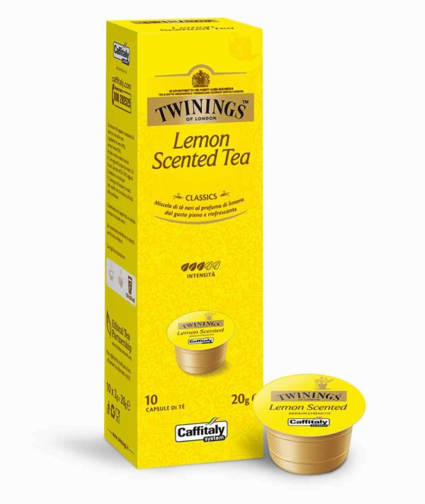 Confezione da 10 capsule originali Caffitaly System Twinings Lemon Scented Tea Tè nero