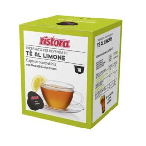 Confezione da 10 capsule compatibili Nescafé Dolce Gusto preparato istantaneo per tè al limone Ristora
