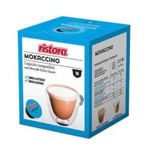 Confezione da 10 capsule compatibili Nescafé Dolce Gusto preparato istantaneo per mokaccino Ristora